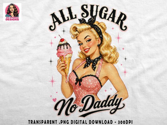 Download All Sugar No Daddy | Retro PNG - Retro png Collection