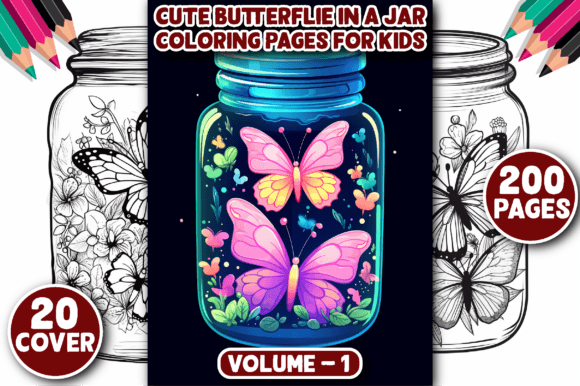 Download 200 Cute Butterflie in a Jar Color Page - Butterflie Collection