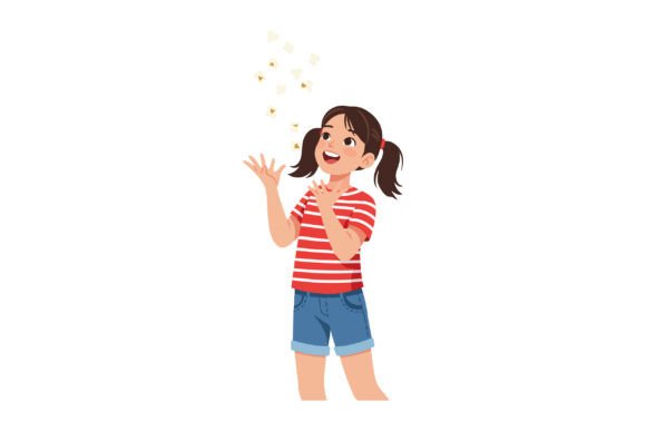 Download Happy Young Girl Playing with Butterflie - Butterflie Collection