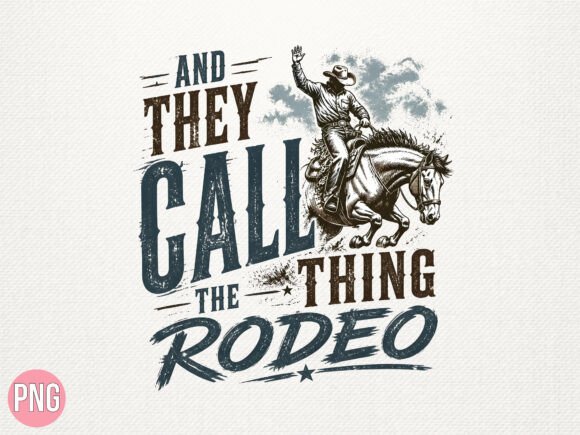 Download Rodeo Cowboy Horse Riding Retro PNG - Retro png Collection