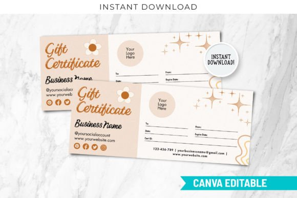 Download Retro Holiday Gift Certificate Template - Premium Resources