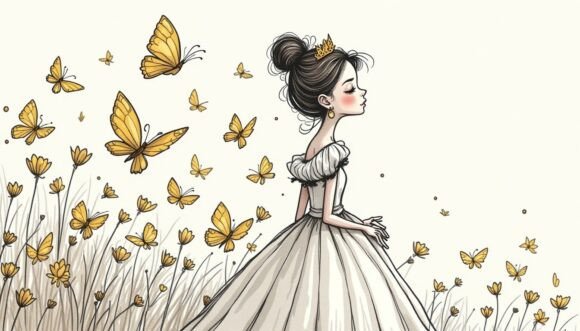 Download Princess with Floating Golden Butterflie - Butterflie Collection
