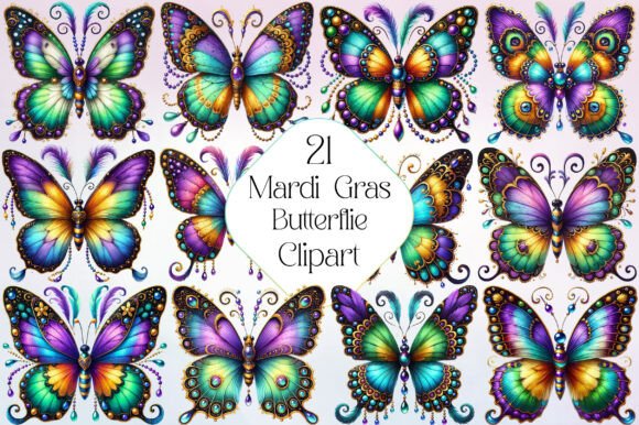 Download Mardi Gras Butterflie Clipart - Butterflie Collection